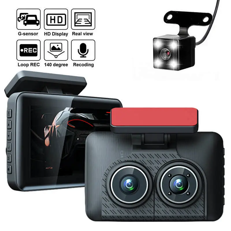 Universal Loop Recording Car Dash Camera 1080P 3 Lens